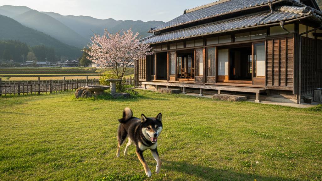 柴犬と平屋と大きな庭