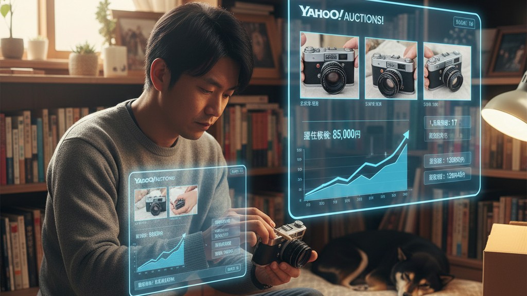 ヤフオクでレア物を出品している様子